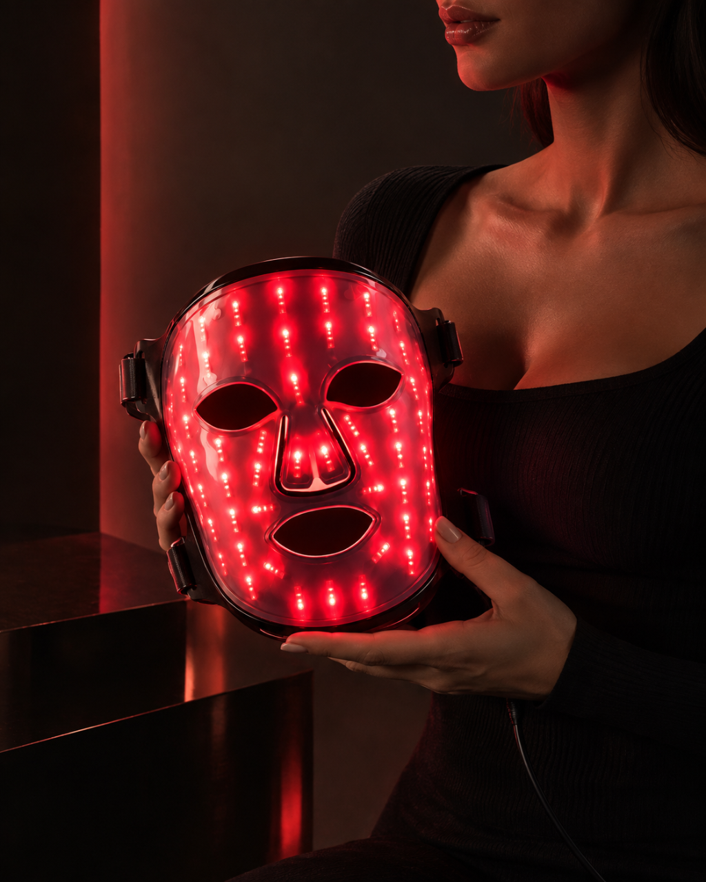 LED Siliconen Gezichtsmasker – Rood & Blauw Lichttherapie